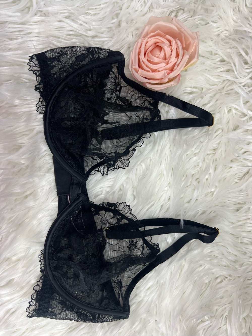 Victoria's Secret Black Sheer Lace Underwire Bra - Picture 4 of 5